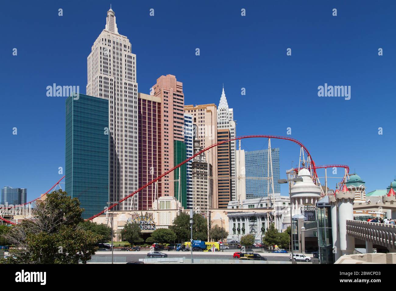 Las Vegas, Nevada - 30. August 2019: Skyline von Manhattan im New York-New York Hotel in Las Vegas, Nevada, USA. Stockfoto
