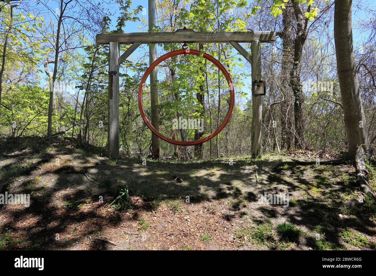 Alter Feueralarm Old Field Long Island New York Stockfoto