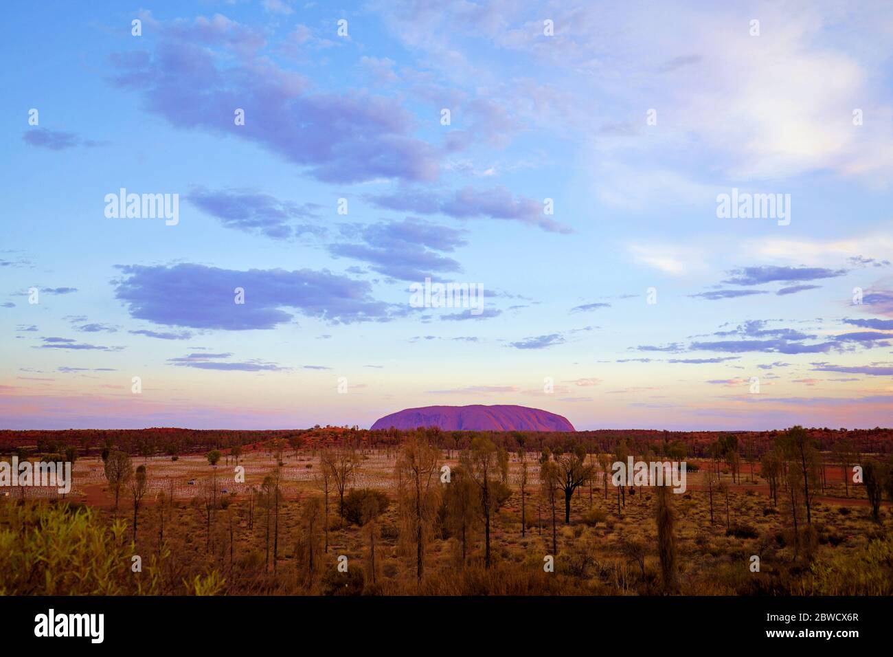 Uluru aus der Ferne Stockfoto