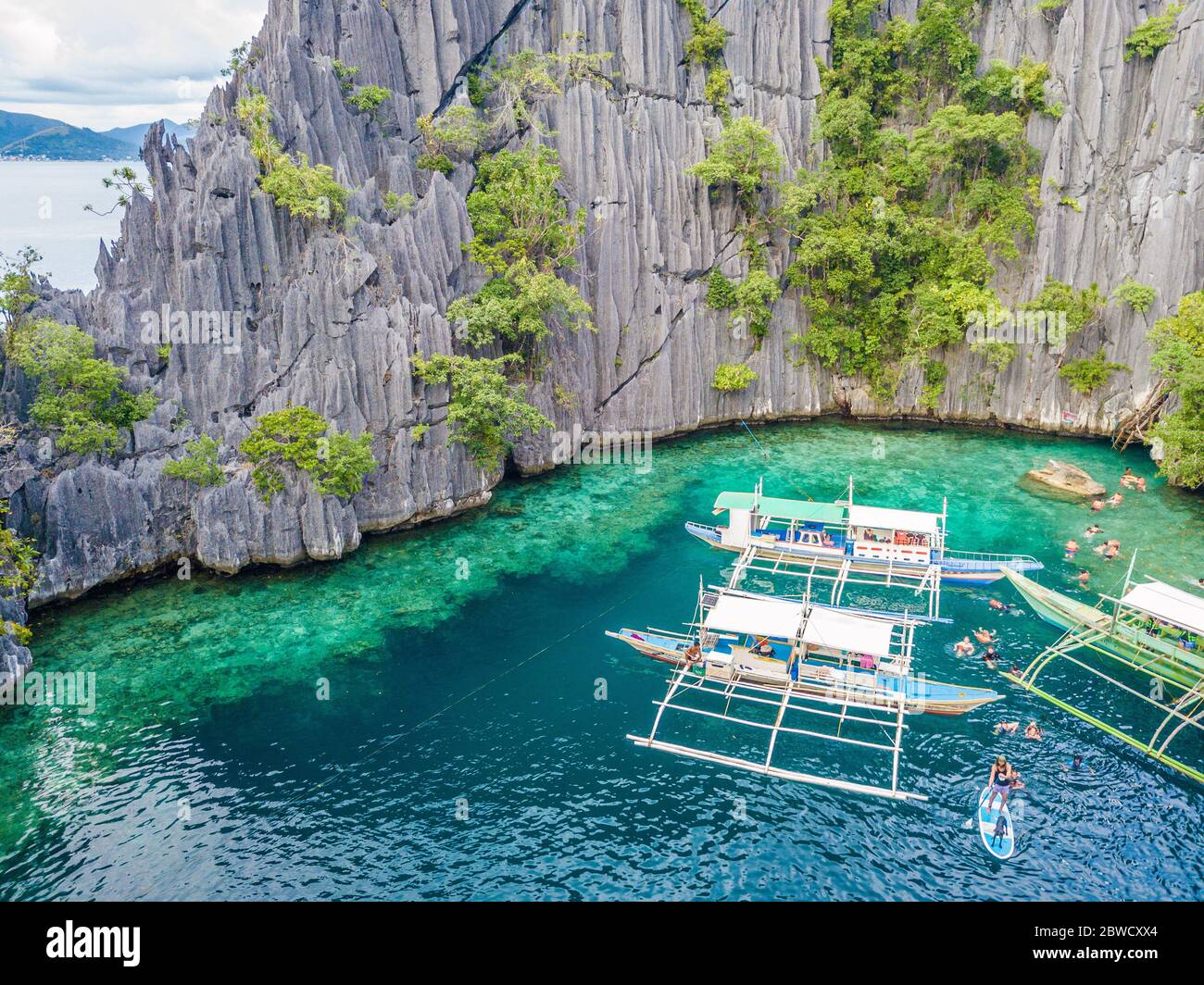 Boote in Coron Palawan Philippinen Stockfoto