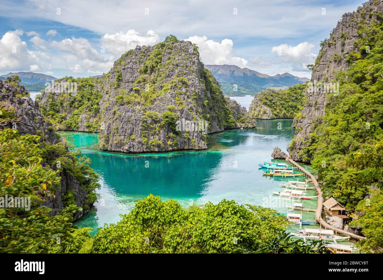 Schöne Lagune in Kayangan See in Palawan Philippinen Stockfoto