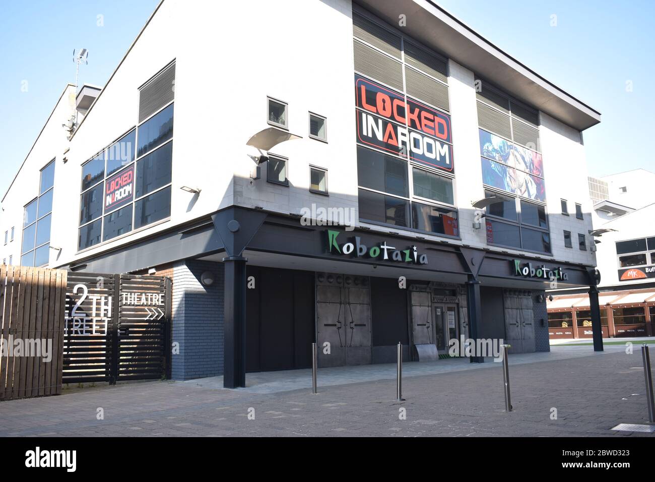 Robotazia - ein Restaurant mit Roboter-Wartungspersonal in Milton Keynes. Stockfoto
