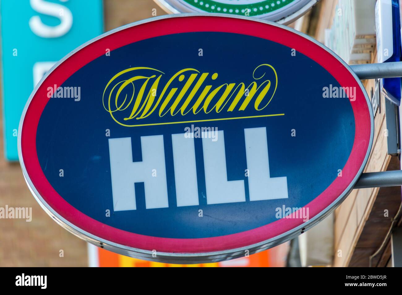 William Hill Spielgeschäft Namensschild Stockfoto