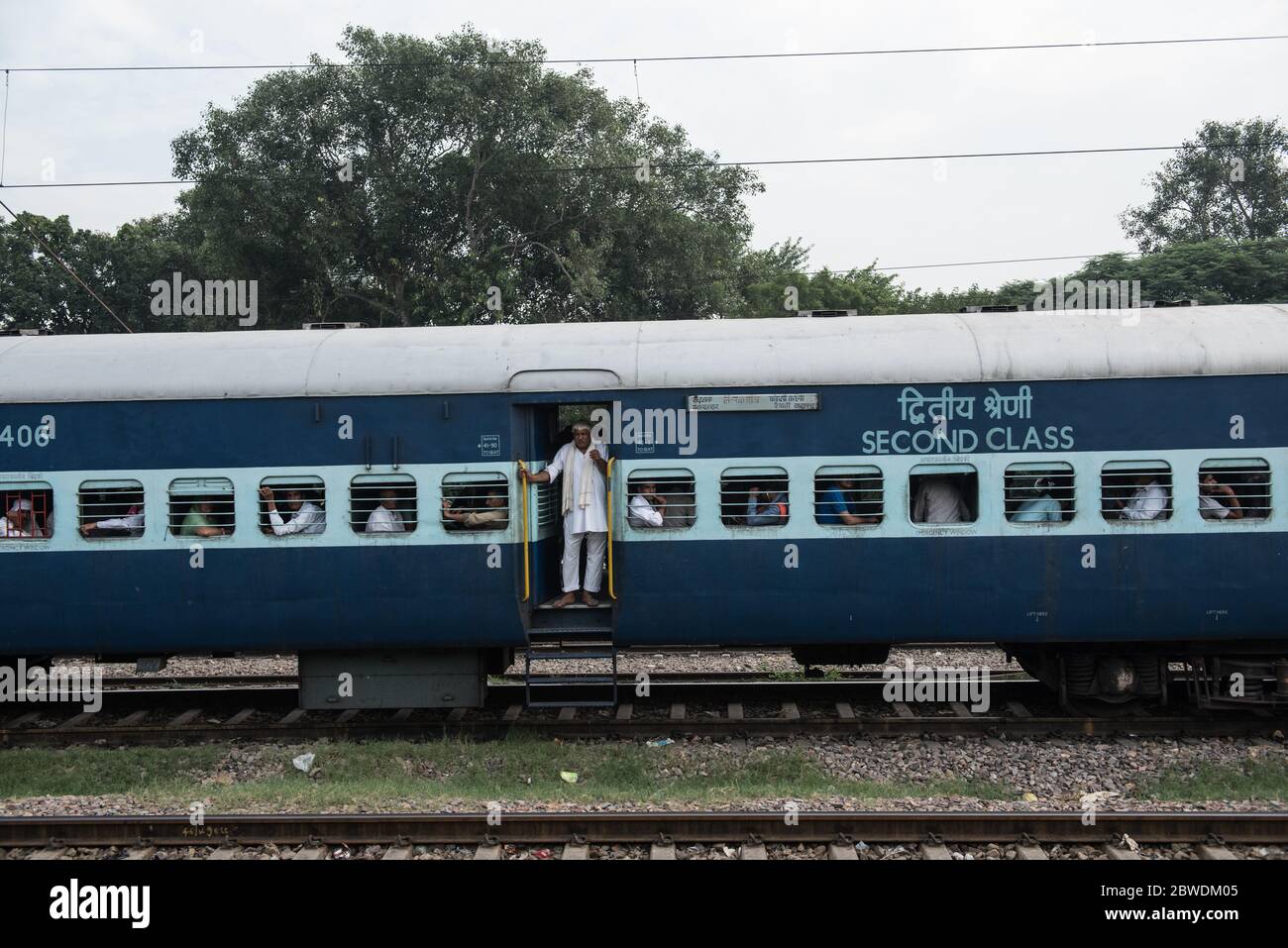 Zweiter Klasse Zug. Indian Railways. Bahnreisen. Indien. Stockfoto