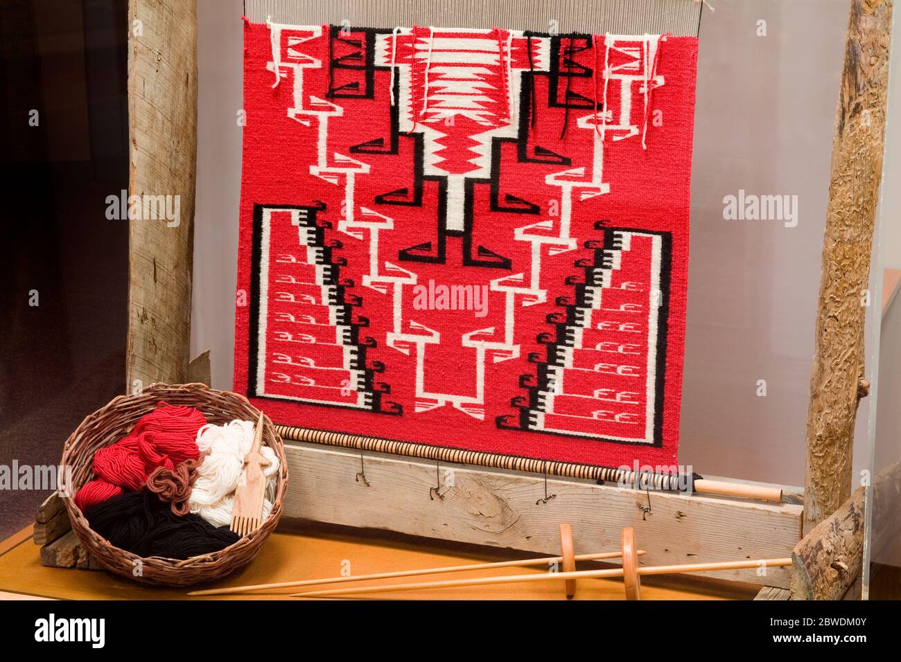 Navajo Indian Loom, Arizona State Museum, University of Arizona, Tucson, Pima County, Arizona, USA Stockfoto