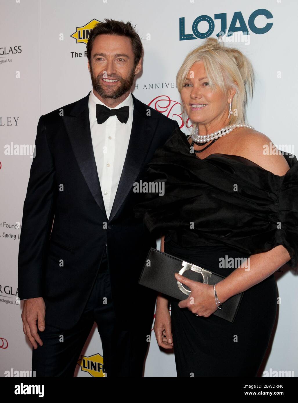 Hugh Jackman und Frau Deborra-Lee Furness auf der Fight Cancer Foundation 20. jährliche Red Ball am 20. Oktober 2012 in Melbourne, Australien. Stockfoto