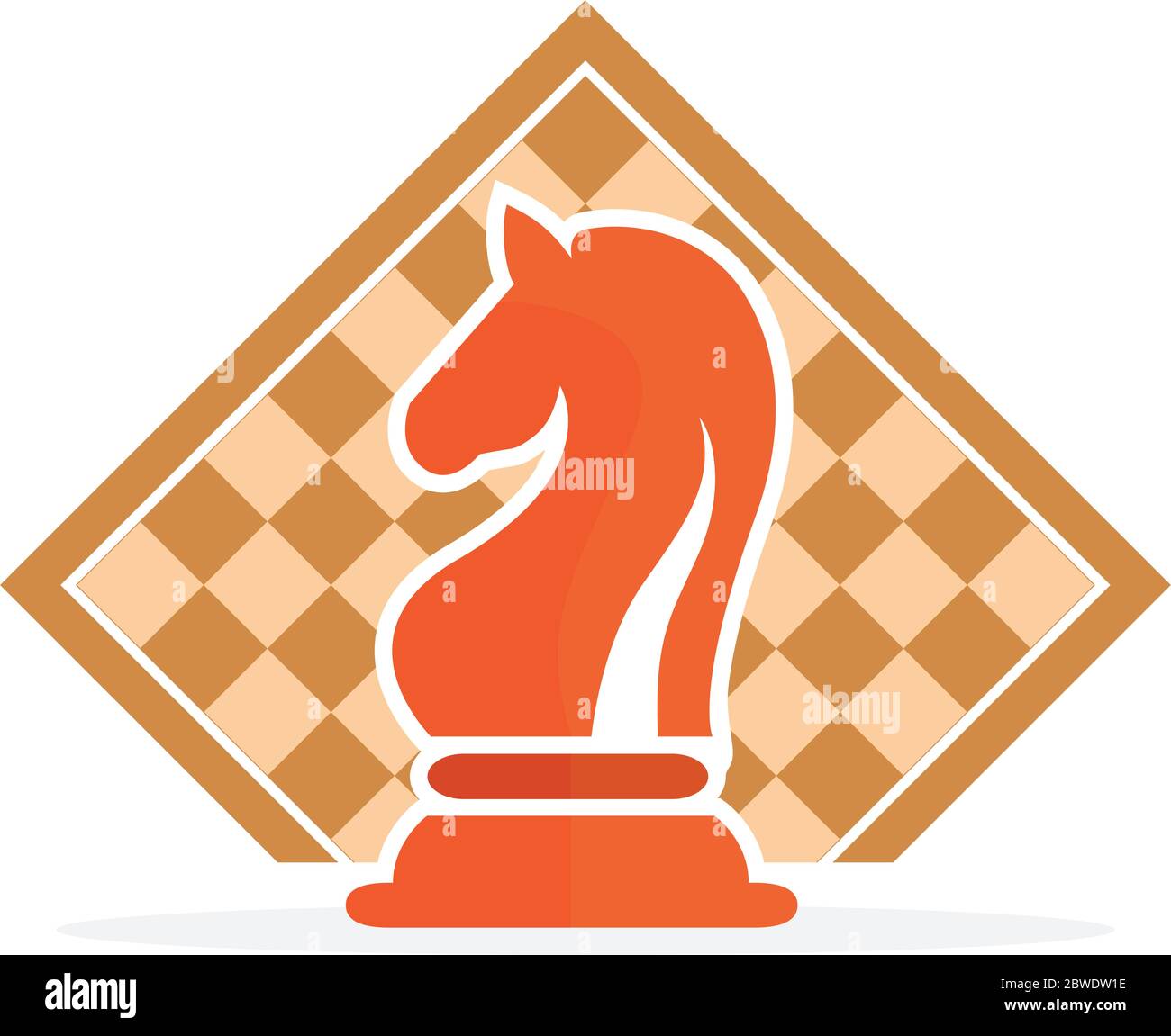 Konzept der Unternehmensstrategie mit Schach Figuren auf einem Schachbrett moderne Vector Illustration. Farbe Schachfiguren Stücke Abbildung. Stock Vektor
