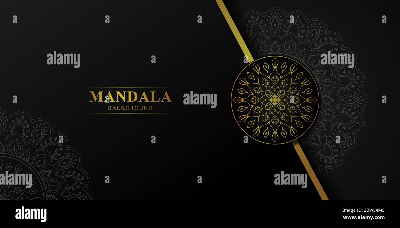 Luxus Mandala Landschaft Hintergrund mit goldenen Arabesken Muster arabisch islamischen Stil Vektor Stock Vektor