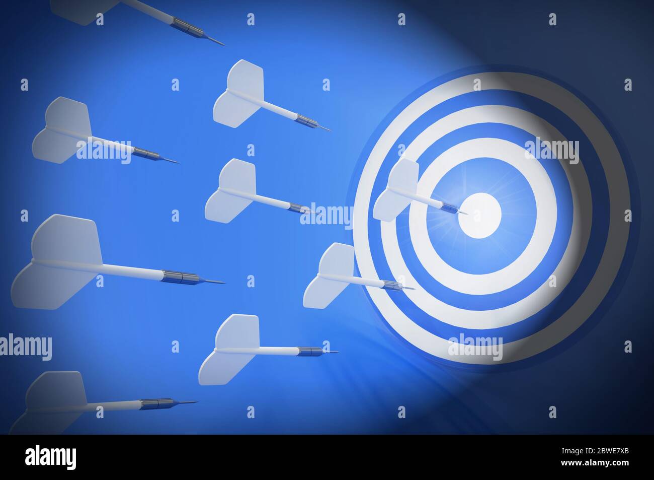 3d-Rendering-Bild , Ziel mit Darts, Business Target Ziel für den Erfolg Strategie-Konzept , Stockfoto