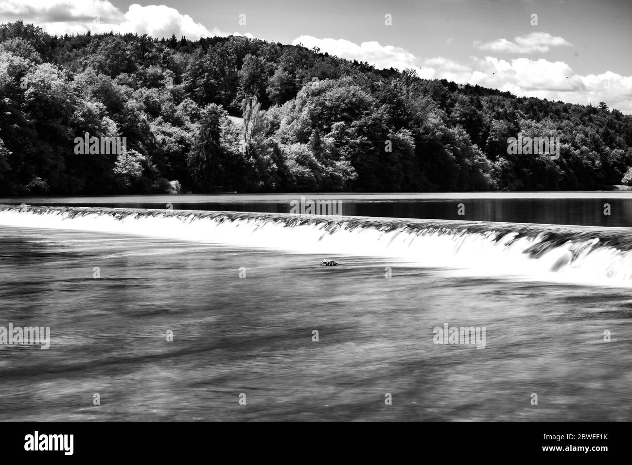 Krka Fluss in Novo mesto Stockfoto