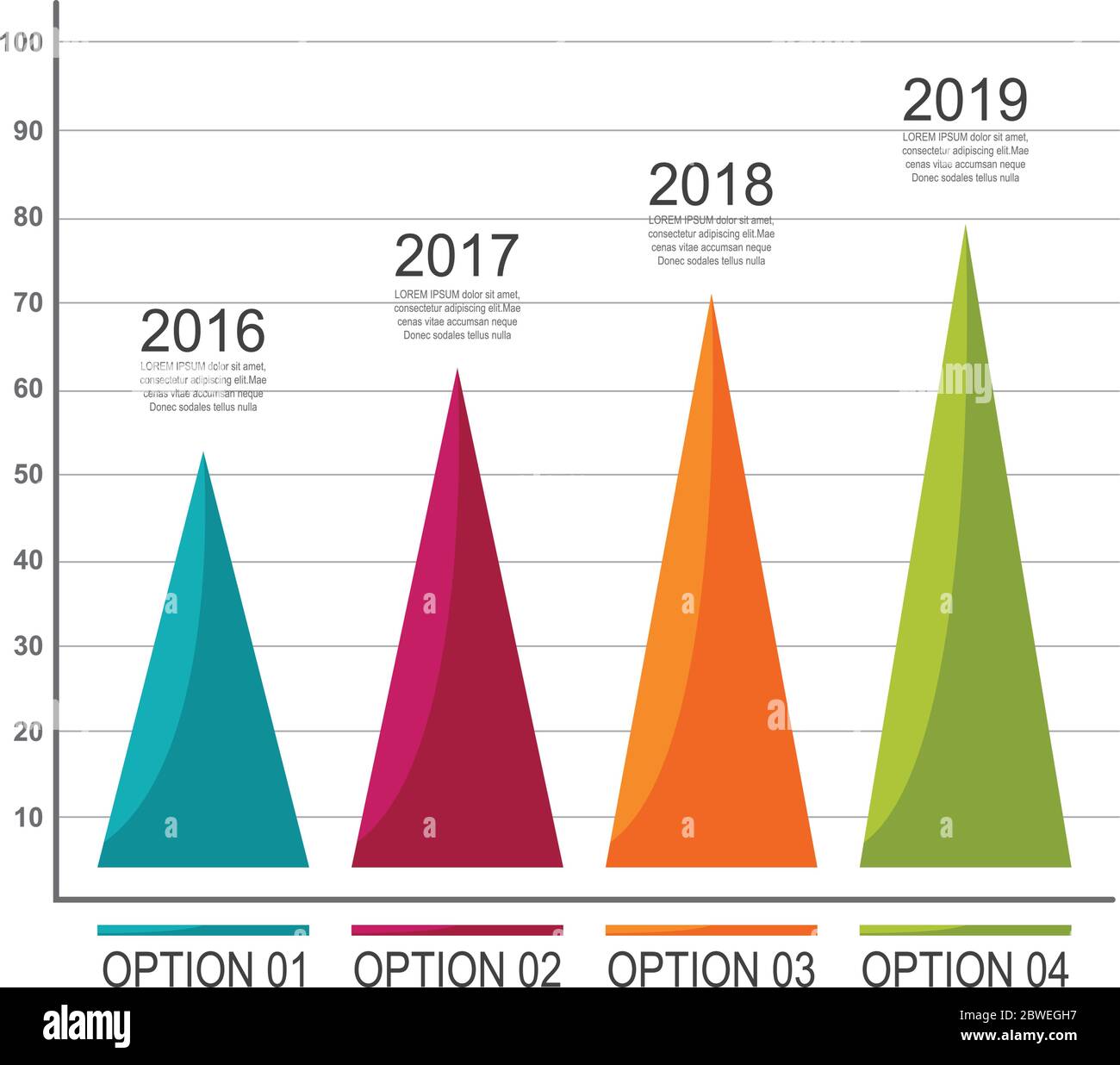 Grafik Balkendiagramm Dreieck Pyramide Statistische Business Infografik Stock Vektor