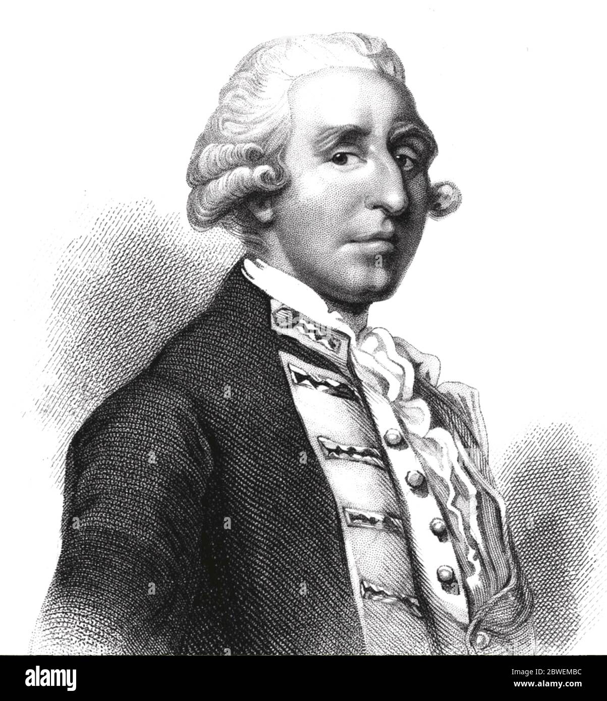SAMUEL HOOD, 1. Viscount Hood (1724-1816) Royal Navy Offizier im Jahr 1748 Stockfoto