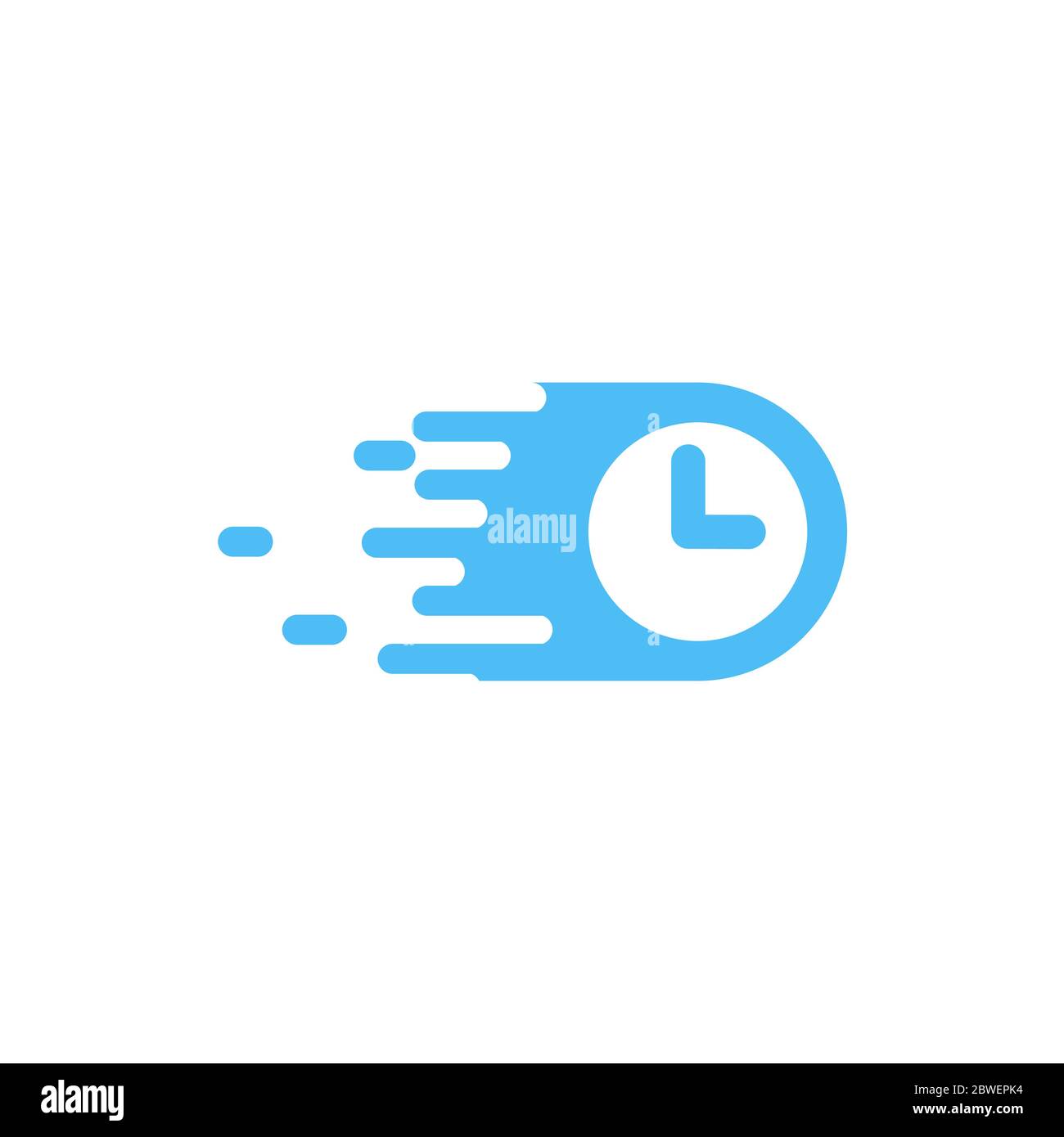 Fast Service Motion Clock Logo, schnelle Lieferung, Express Service Konzept. Stock Vektor Illustration isoliert auf weißem Hintergrund. Stock Vektor