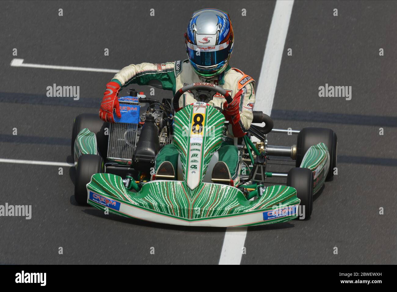Der chinesische Rennfahrer Guanyu Zhou während seiner Kart-Karriere. Stockfoto