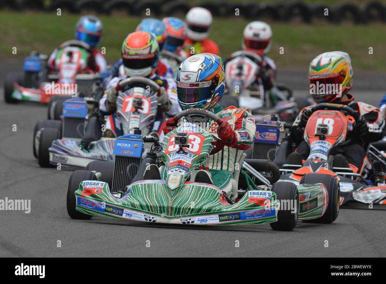 Der chinesische Rennfahrer Guanyu Zhou während seiner Kart-Karriere. Stockfoto