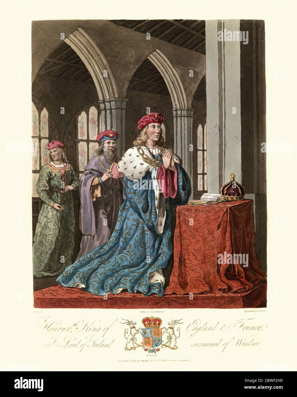 Vintage-Gravur von 1470 bis 1471, und umstrittener König von Frankreich von 1422 bis 1453. Stockfoto Vintage-Gravur von 1470 bis 1471, und umstrittener König von Frankreich von 1422 bis 1453. Stockfoto