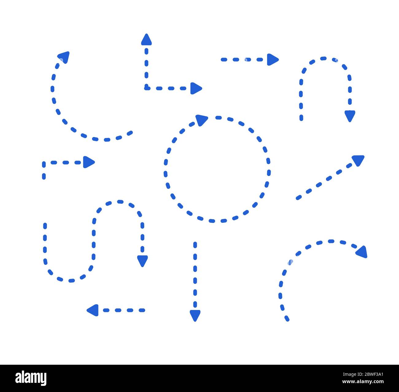Große Set Pfeile für die Präsentation. vektor dünne blaue Linien mit Pfeilen. Isoliert auf weißem Hintergrund. Stock Vektor