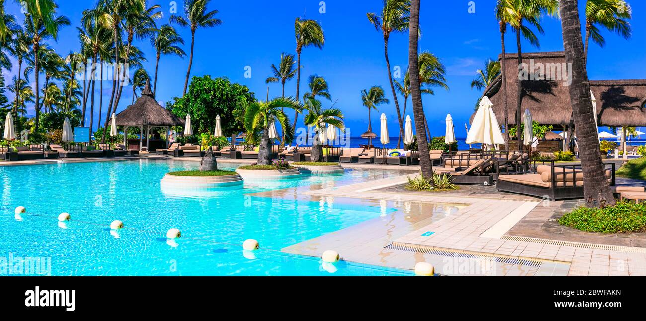 Sofitel Mauritius L'Impérial Resort & Spa - Luxushotel auf Mauritius, Strand Flic en Flac. 05.02.2020 Stockfoto