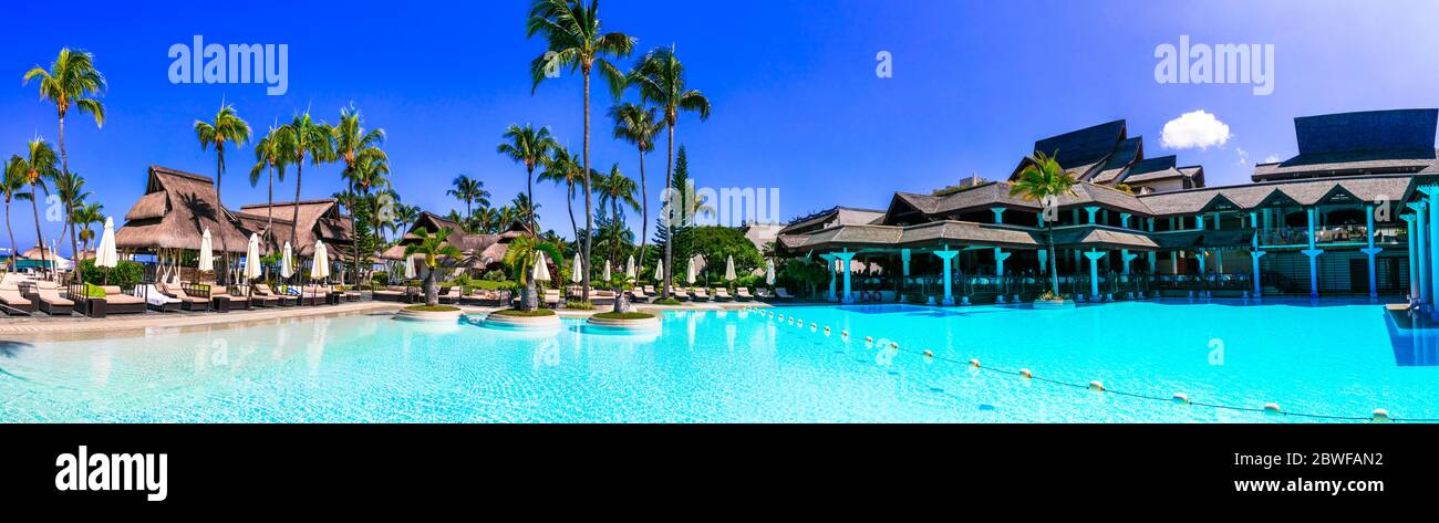 Sofitel Mauritius L'Impérial Resort & Spa - Luxushotel auf Mauritius, Strand Flic en Flac. 05.02.2020 Stockfoto