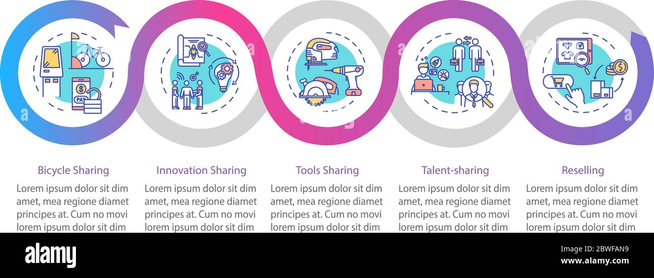 Peer-to-Peer-Lending Vektor-Infografik-Vorlage Stock Vektor
