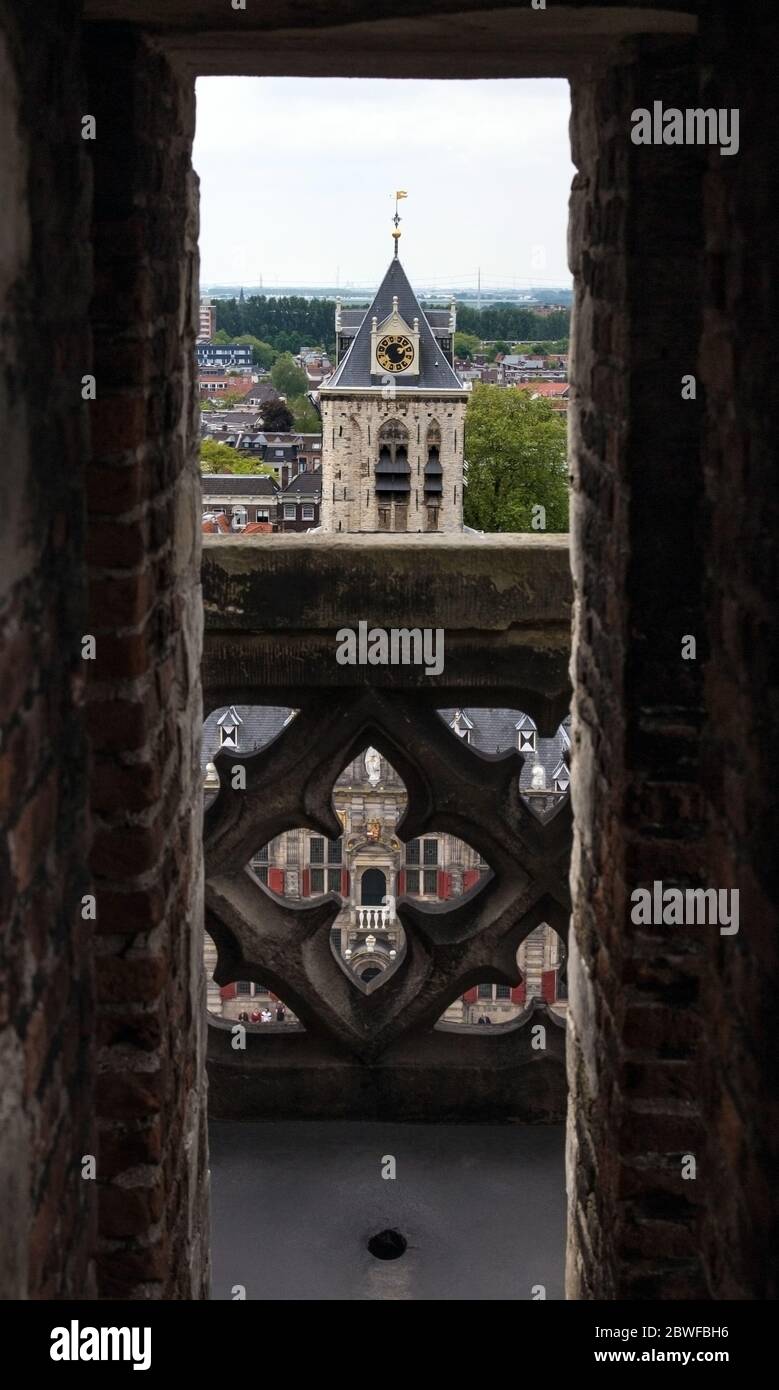 Die Stadt Delft, Holland. Ansicht von oben, Europa Stockfoto