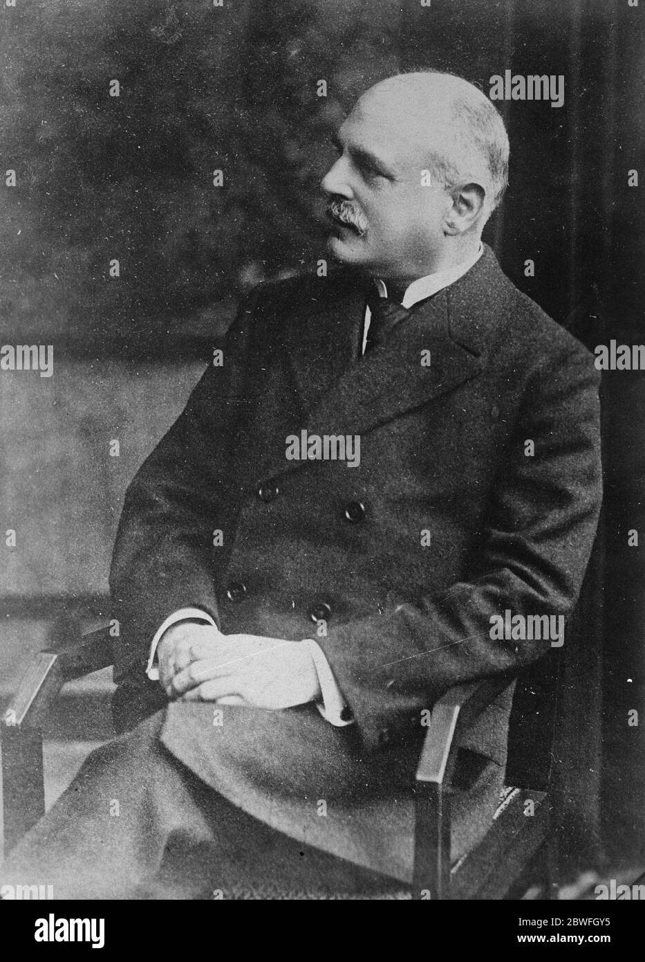 Der vertriebene Rheinpräsident Dr. Fuchs , der von den französischen Behörden am 6. Februar 1923 verhaftet und vertrieben wurde Stockfoto
