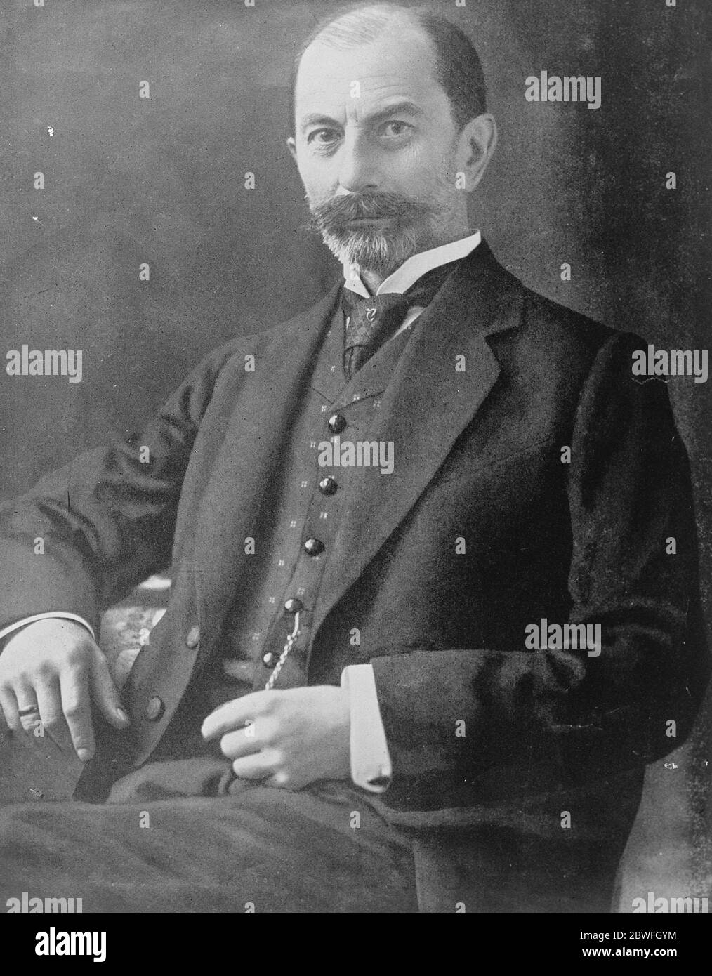 Dr. von Havenstein droht als Protest gegen die deutsche Mark zurückzutreten 16. Dezember 1923 Rudolf E. A. Havenstein (10. März 1857 - 20. November 1923) war während der Hyperinflation von 1921-1923 deutscher Rechtsanwalt und Präsident der Reichsbank Stockfoto