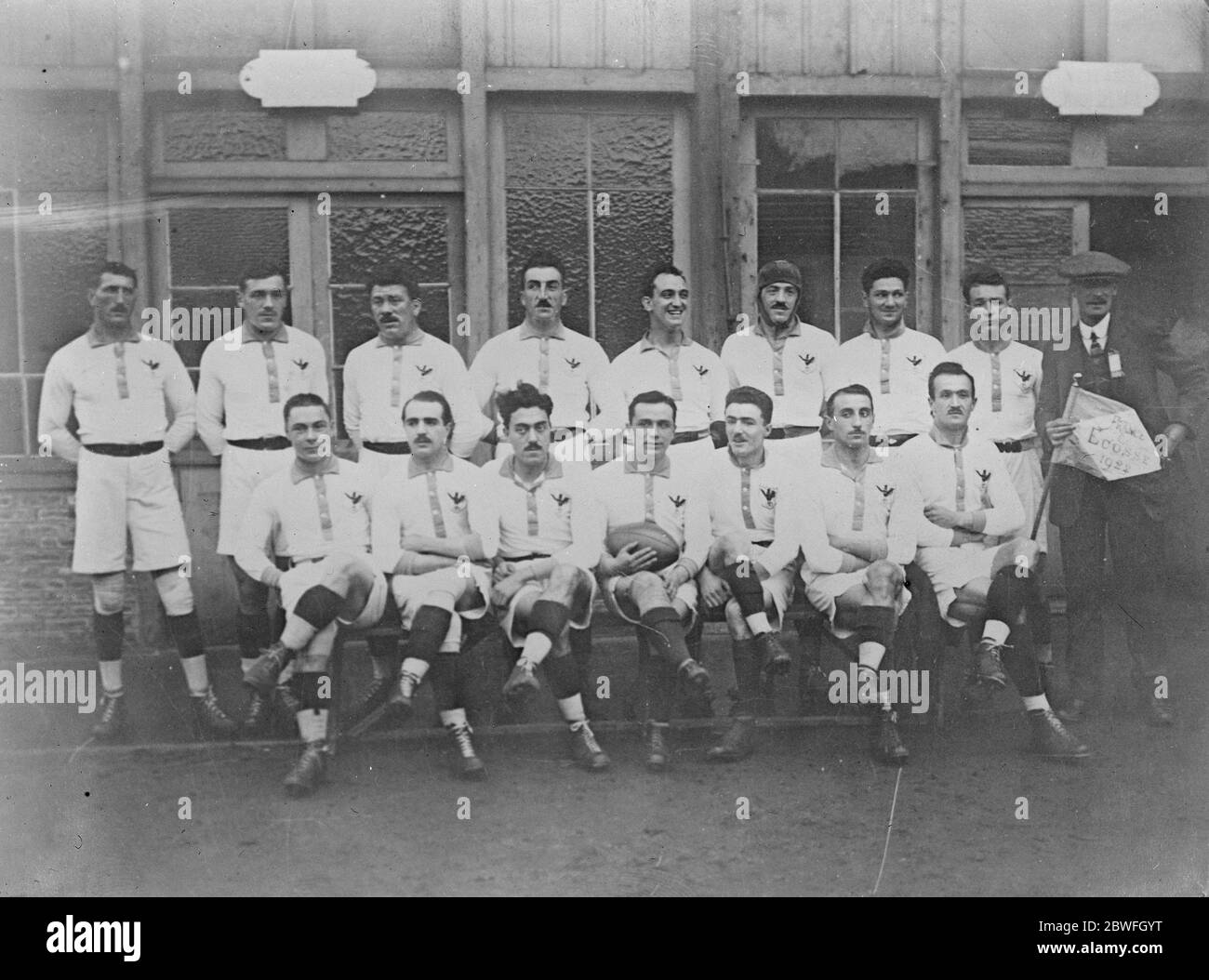 Rugby International in Twickenham . England und Frankreich ziehen . Das französische Team . 25 Februar 1922 Stockfoto