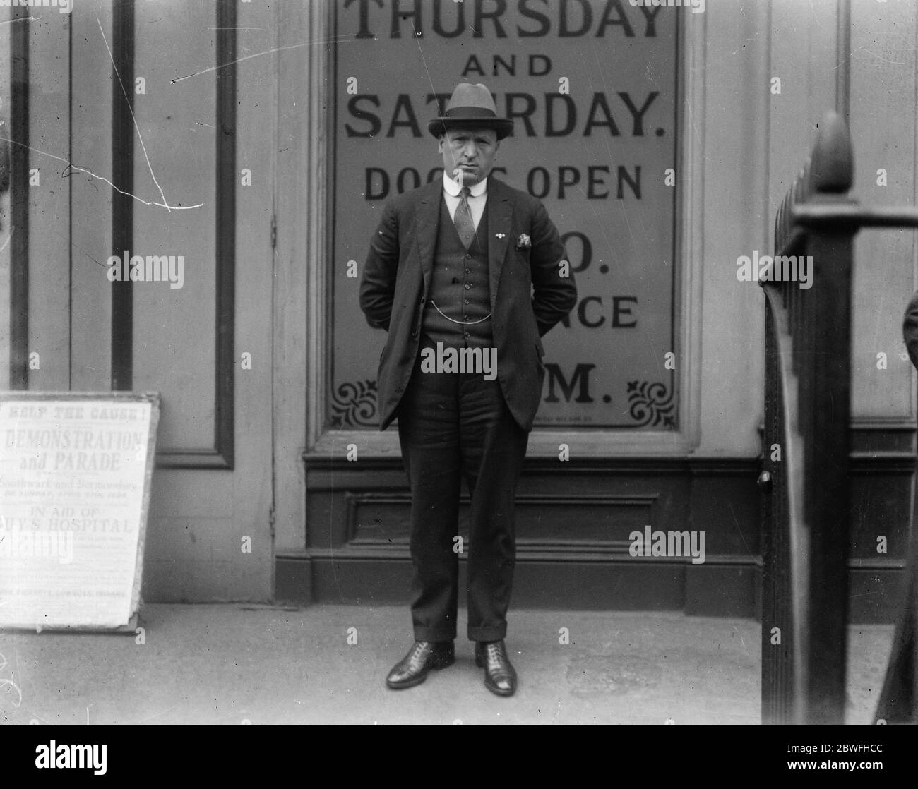 Dan Sullivan. Manager des Rings . 1924 Stockfoto
