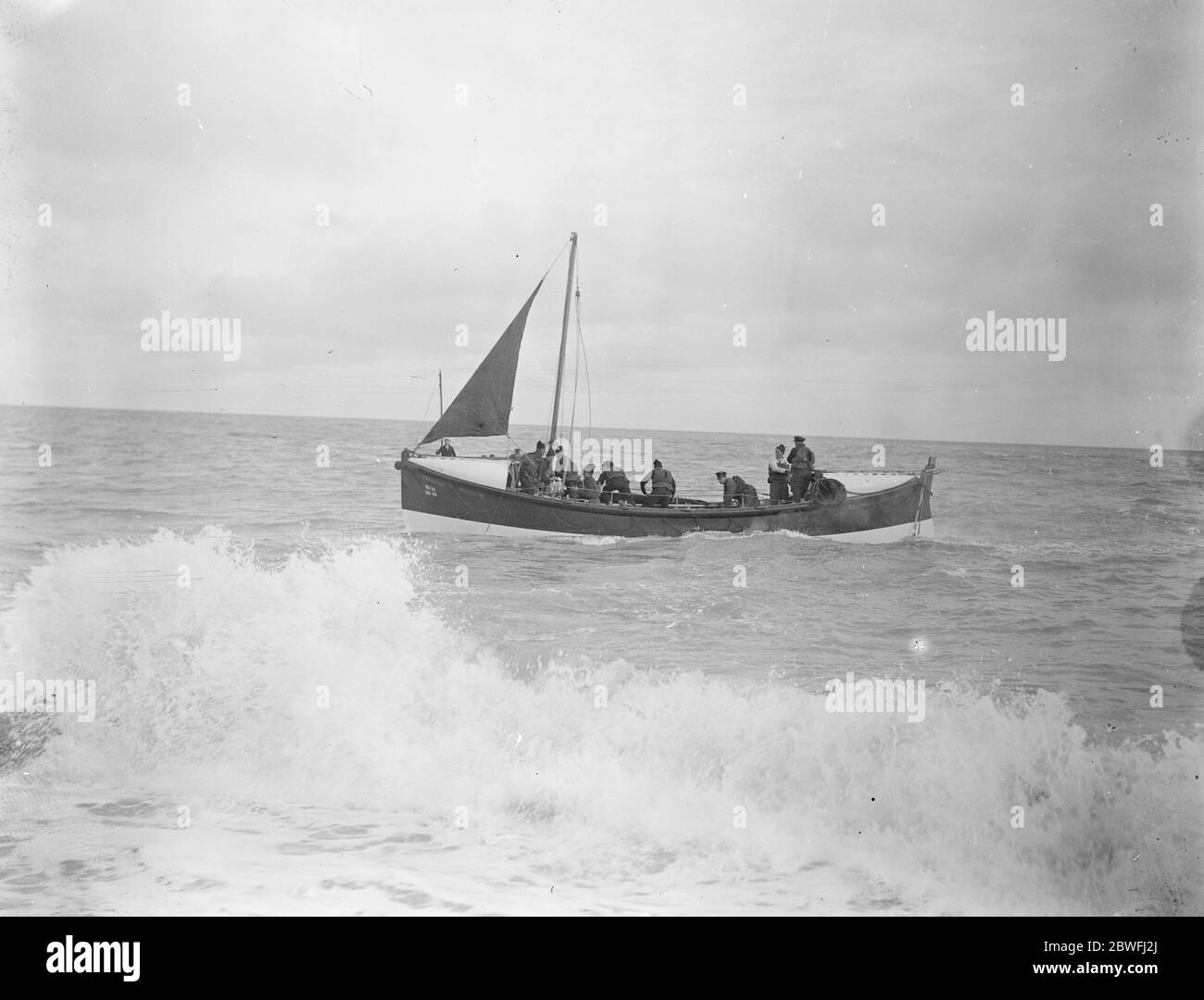 Neue Art von Motor-Rettungsboot ' Priscilla Macbean ' startete in Eastbourne am Mittwoch, 27. September 1922 Stockfoto