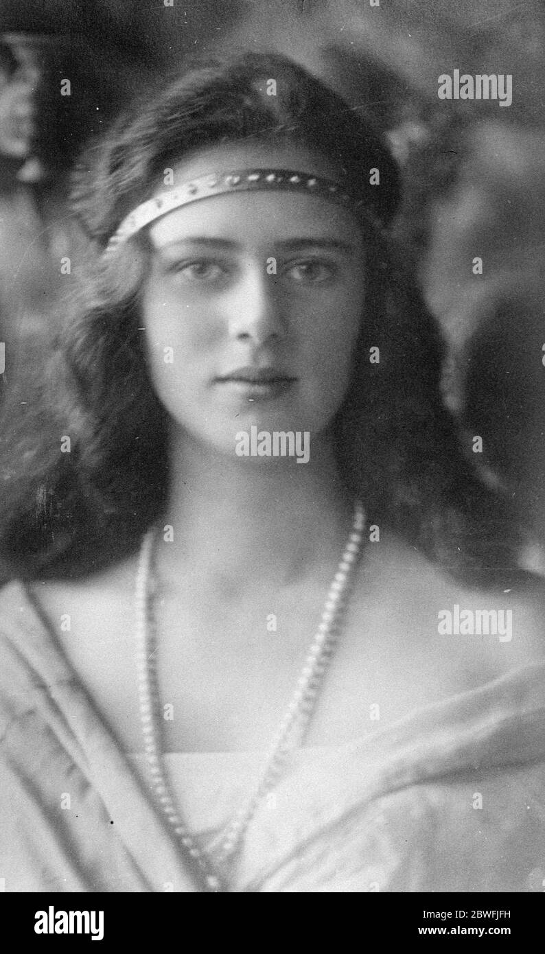Eine zukünftige Königin Italien Prinzessin Illeana von Rumänien, über deren bevorstehende Verlobung mit dem Kronprinzen von Italien. Gerücht ist beschäftigt 26. Februar 1924 Stockfoto