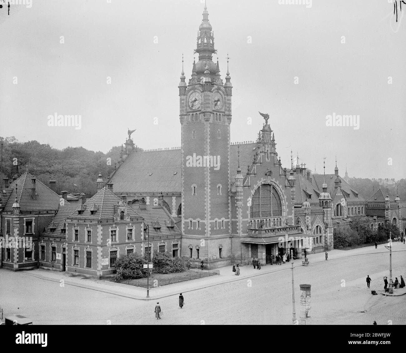 Dantzig , Polen City Bahnhof 24 Oktober 1921 Stockfoto