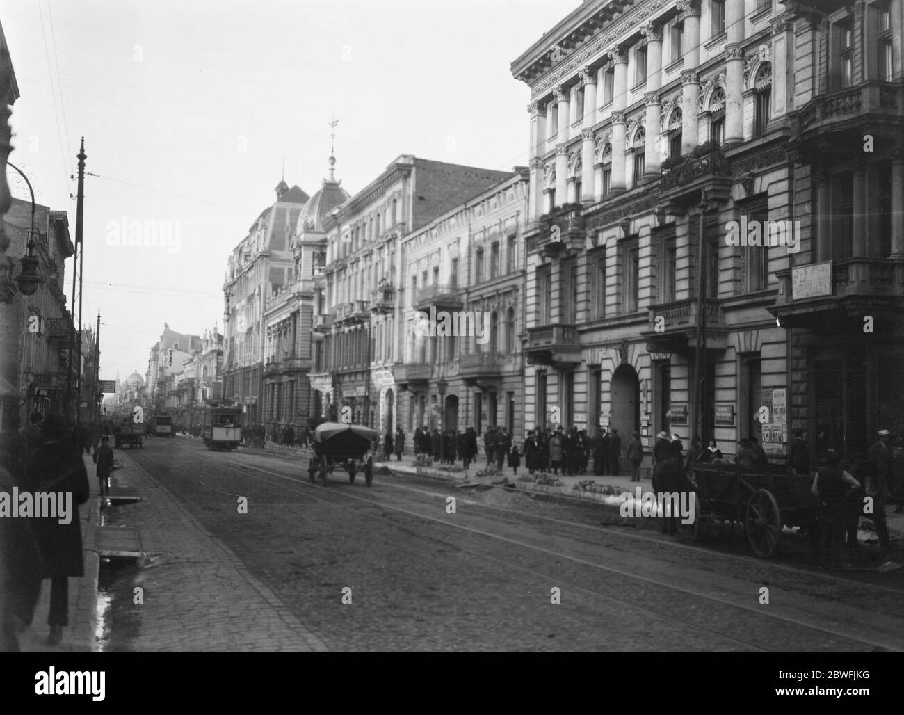 Lodtz, Polen. Eine Straßenszene . 24. Oktober 1921 Stockfoto