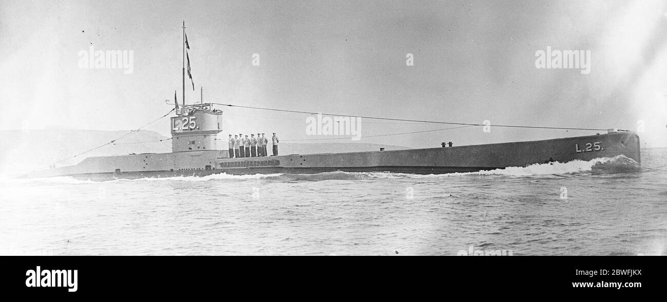 U-Boot verloren . U-Boot L24 wurde bei der Ausübung vor Portland in Kollision versenkt. U-Boot L25, das genau L24 ähnlich ist. 10. Januar 1924 Stockfoto