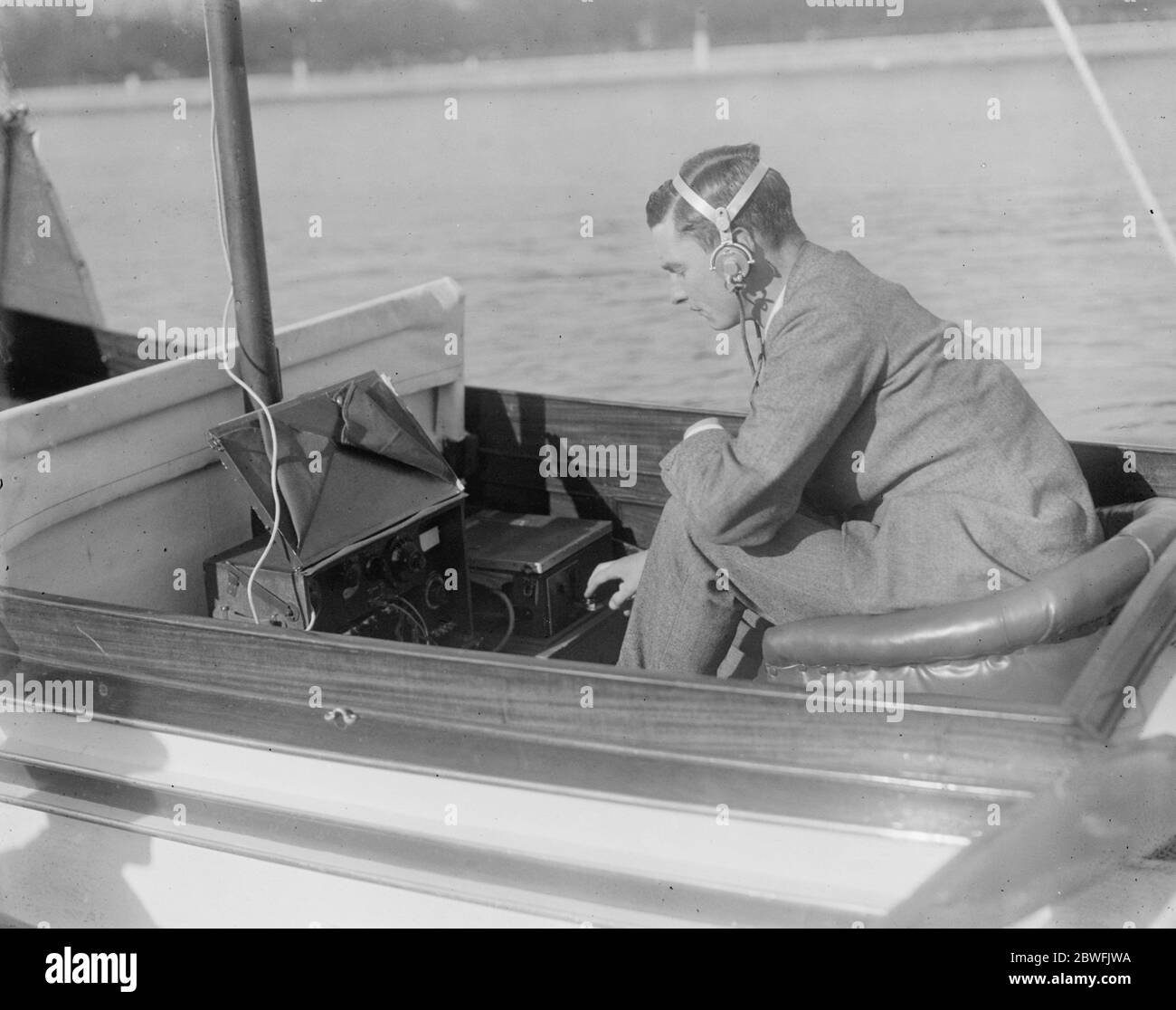 Französische Erfinder Neueste Luftmaschine M Oemichen der bekannte französische Erfinder fliegt in Orly mit seinem letzten Helicostat am 11. September 1931 Stockfoto