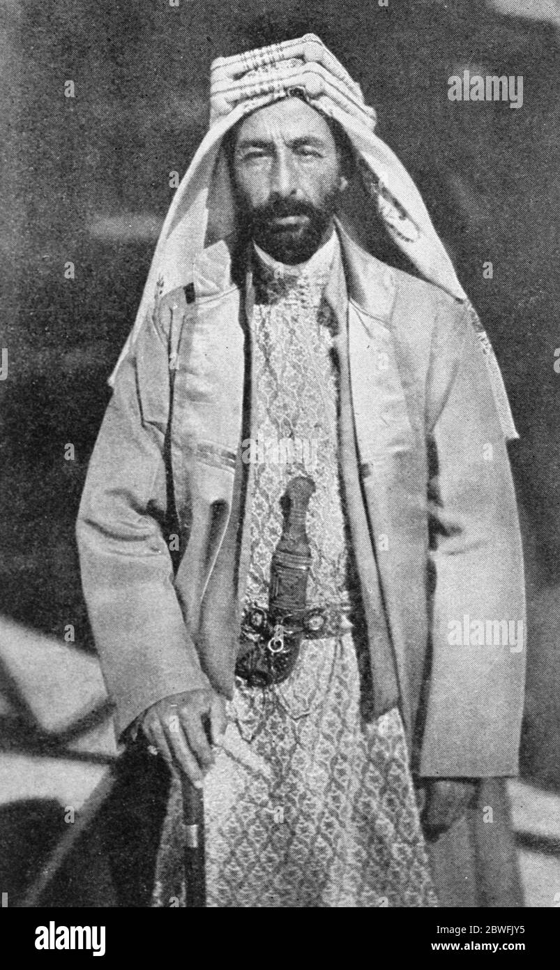Der Emir von Ali ältester Sohn und Erbe von König Hussein von der Hedjez 26. Februar 1924 Stockfoto