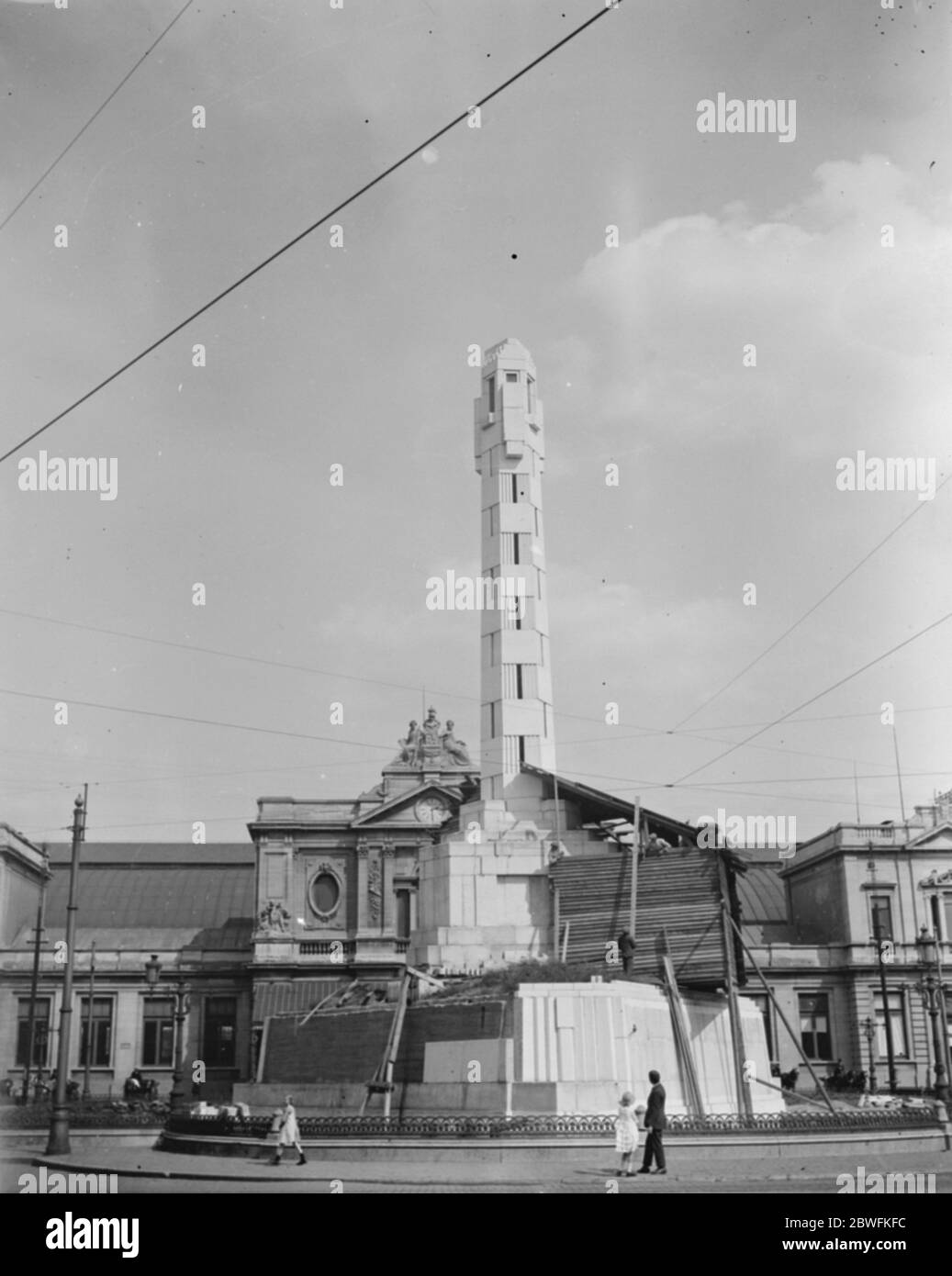 Die Märtyrer-Denkmal in Louvain das Denkmal in diesem Foto gesehen wird gerade in Louvain abgeschlossen. Die Basis wird eine Liste von Namen tragen , zusammen mit Skulptur der Tragödie 23 November 1923 Stockfoto