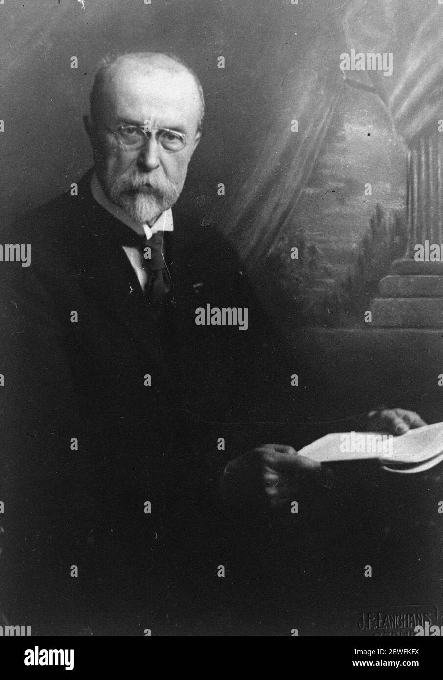 M Masaryk Tschechoslowakischen berühmten Präsidenten 15 Oktober 1923 Stockfoto