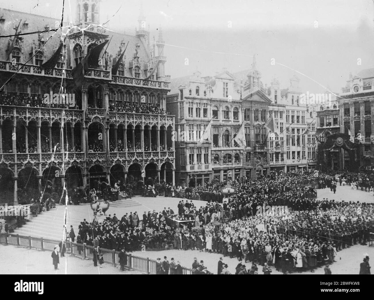 Brüssel, Grand Place 21 Januar 1926 Stockfoto