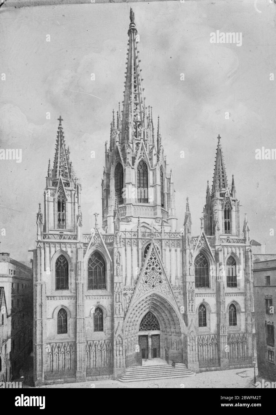 Kathedrale Von Barcelona 5. Juni 1925 Stockfoto