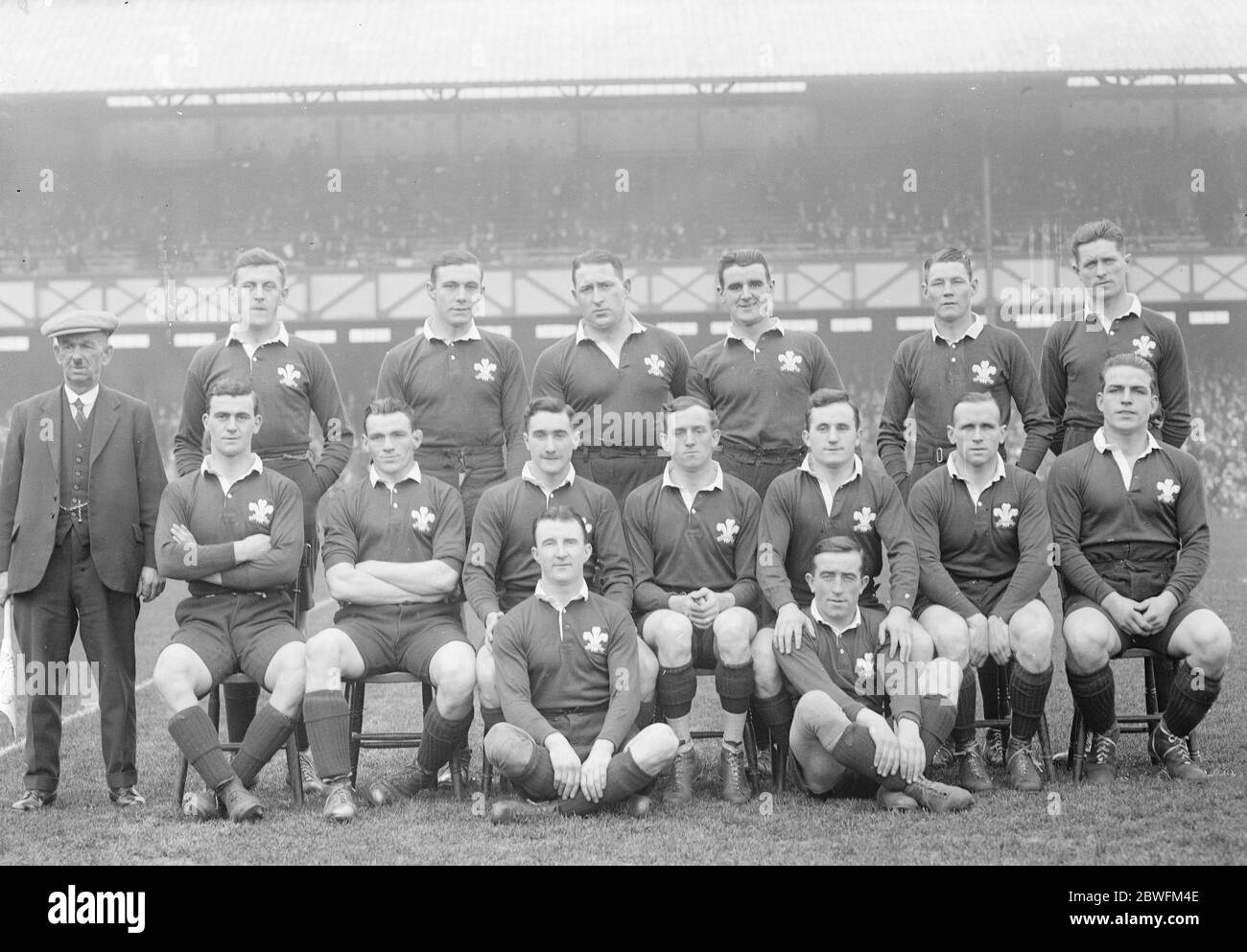 England besiegt Wales in Twickenham die walisische Mannschaft 17 Februar 1925 Stockfoto
