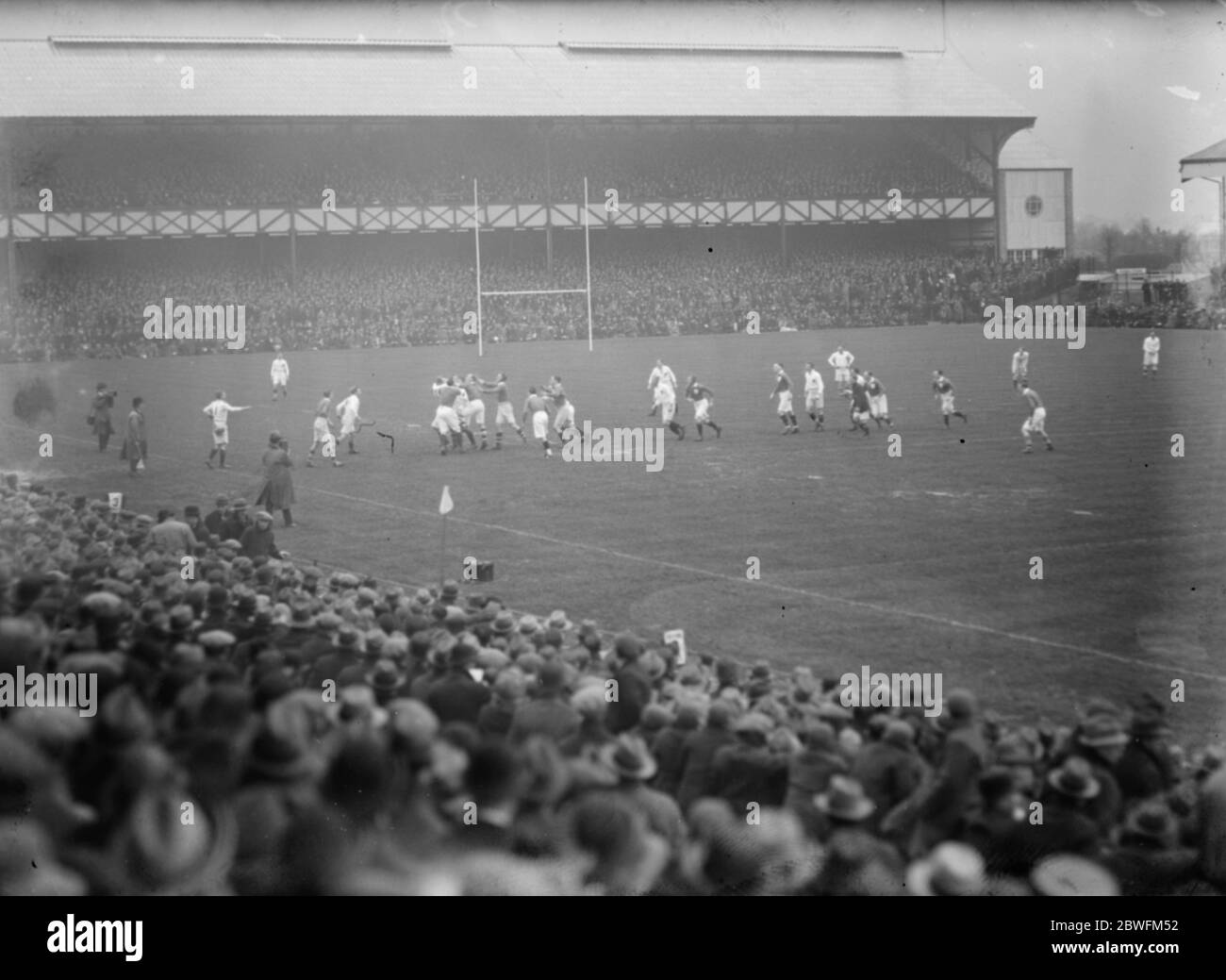 Internationales Rugby in Twickenham . England gegen Irland . Allgemeine Ansicht des Spiels . 14 Februar 1925 Stockfoto