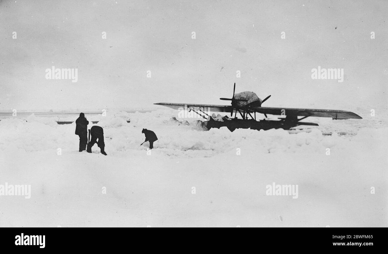 Der Polarflug Eisarbeit 6. Juli 1925 Stockfoto