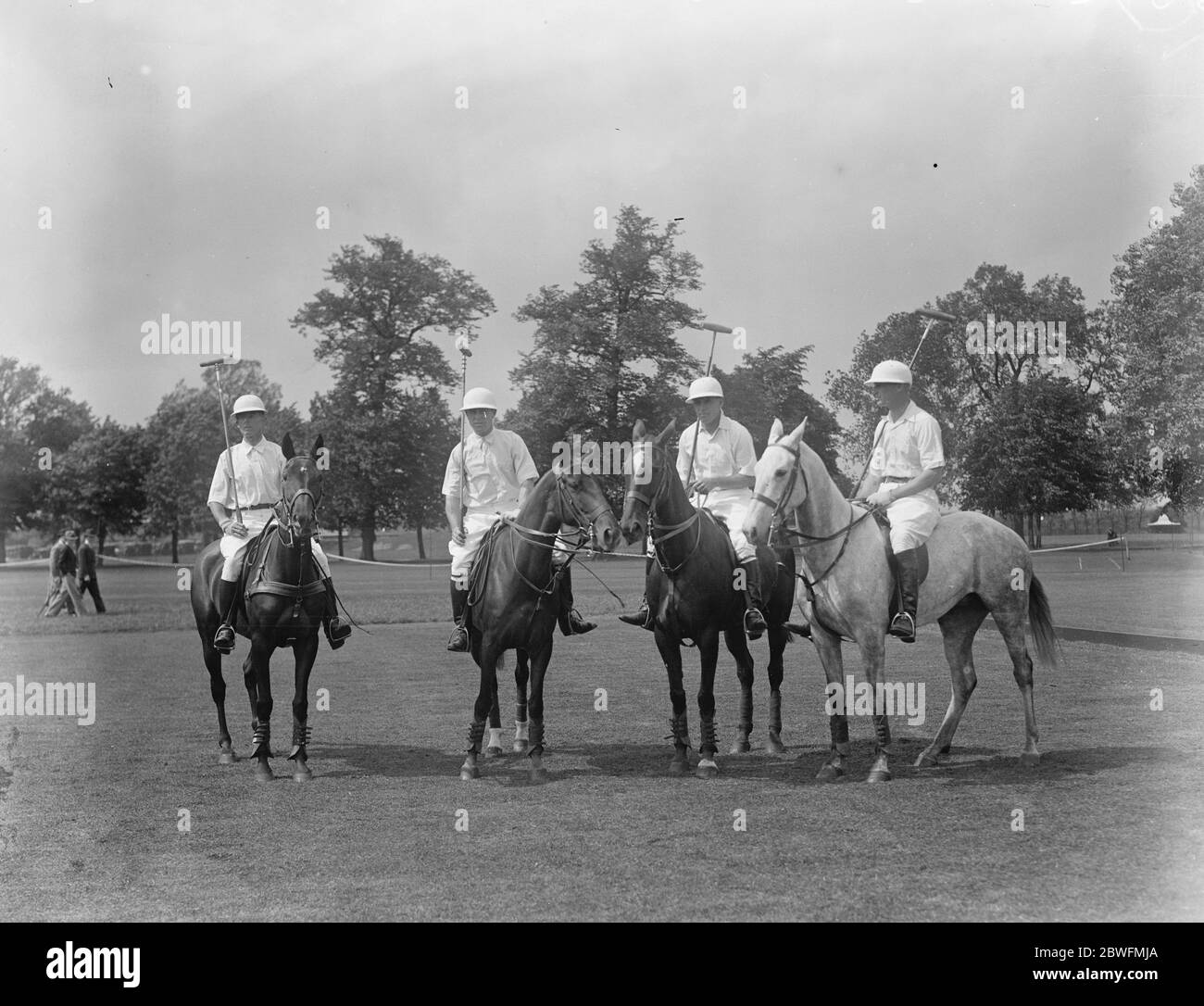 Polo in Ranelagh USA Army gegen Jodhpur das amerikanische Team, EIN H Wilson, Kapitän C H Gerhardt, Kapitän P P Rodes und Major Beard 30 Mai 1925 Stockfoto