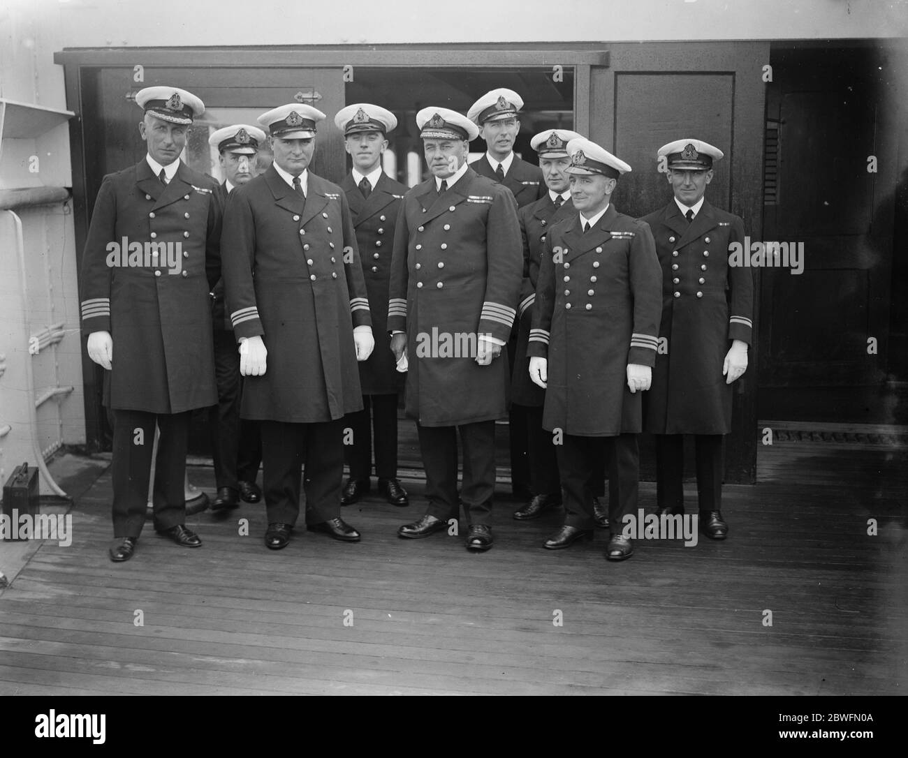 Die Offiziere der Berengaria 23 August 1924 Stockfoto