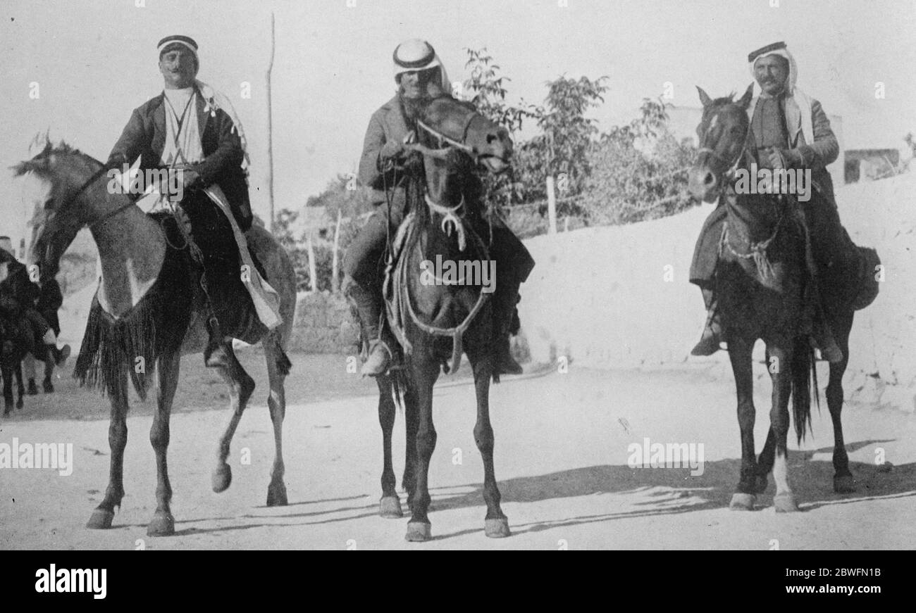 Französisch Reverse in Syrien . Druse Clansmen der Wüste, die auf schwere Rückseite auf die französischen Truppen in Syrien zugefügt haben. Bis 10. August 1925 Stockfoto