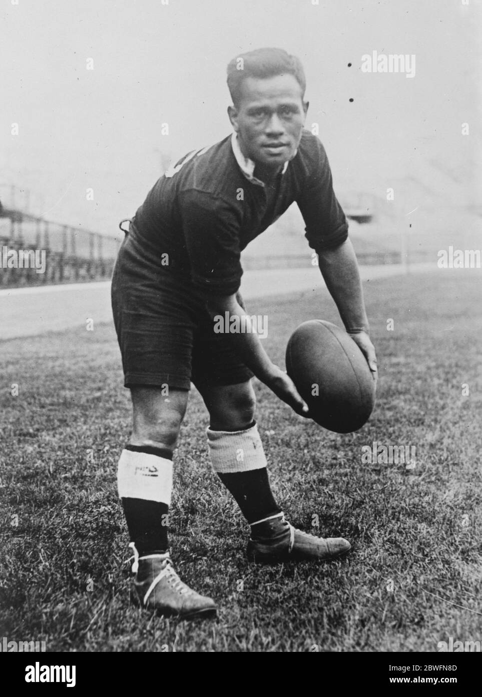 Die Maoris in Paris. W Shortland, der kleinste Mann im Team. 11. Oktober 1925 Stockfoto
