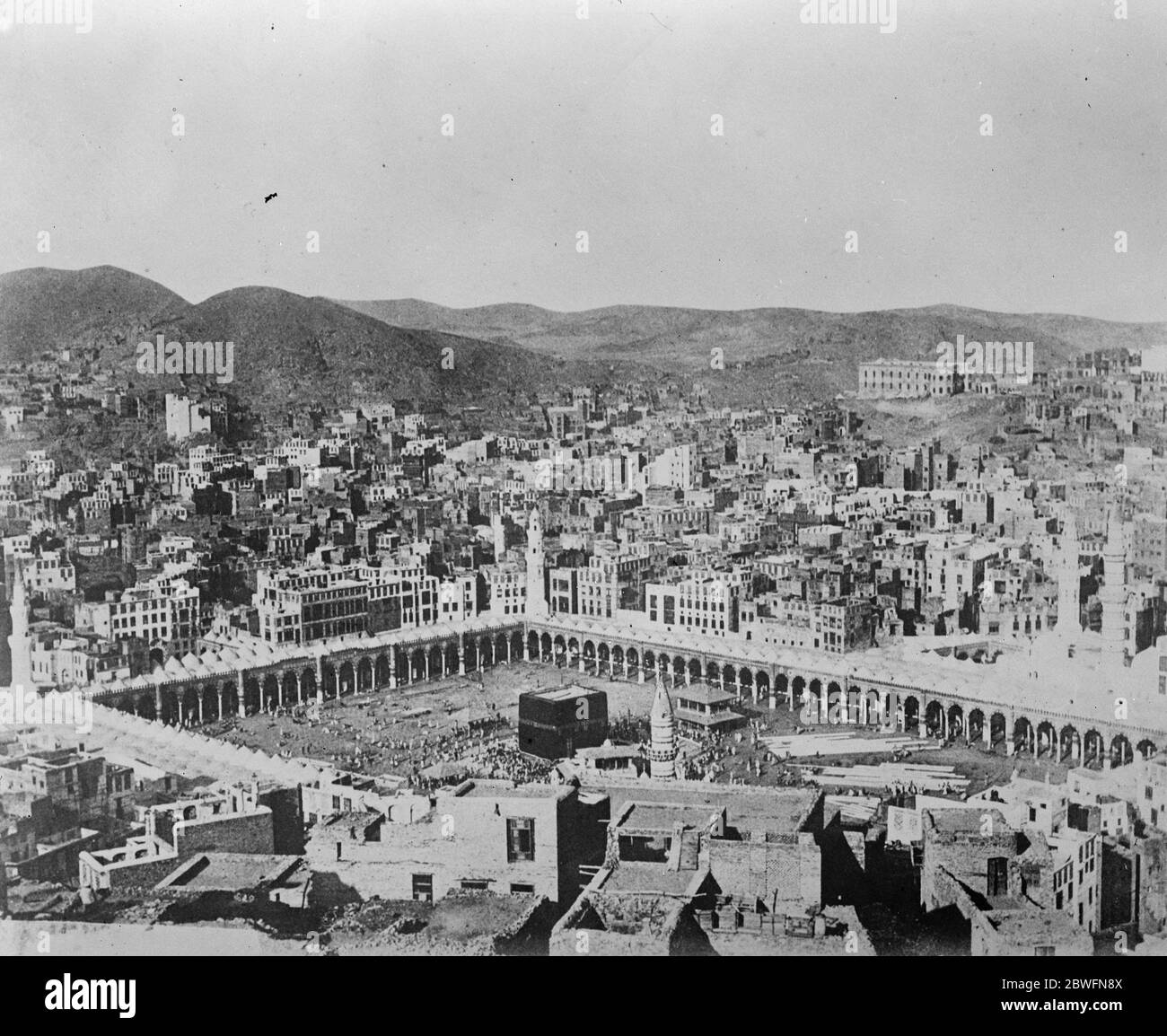 Mekka. Mekka Stadt und Kaaba Platz . 1925 Stockfoto