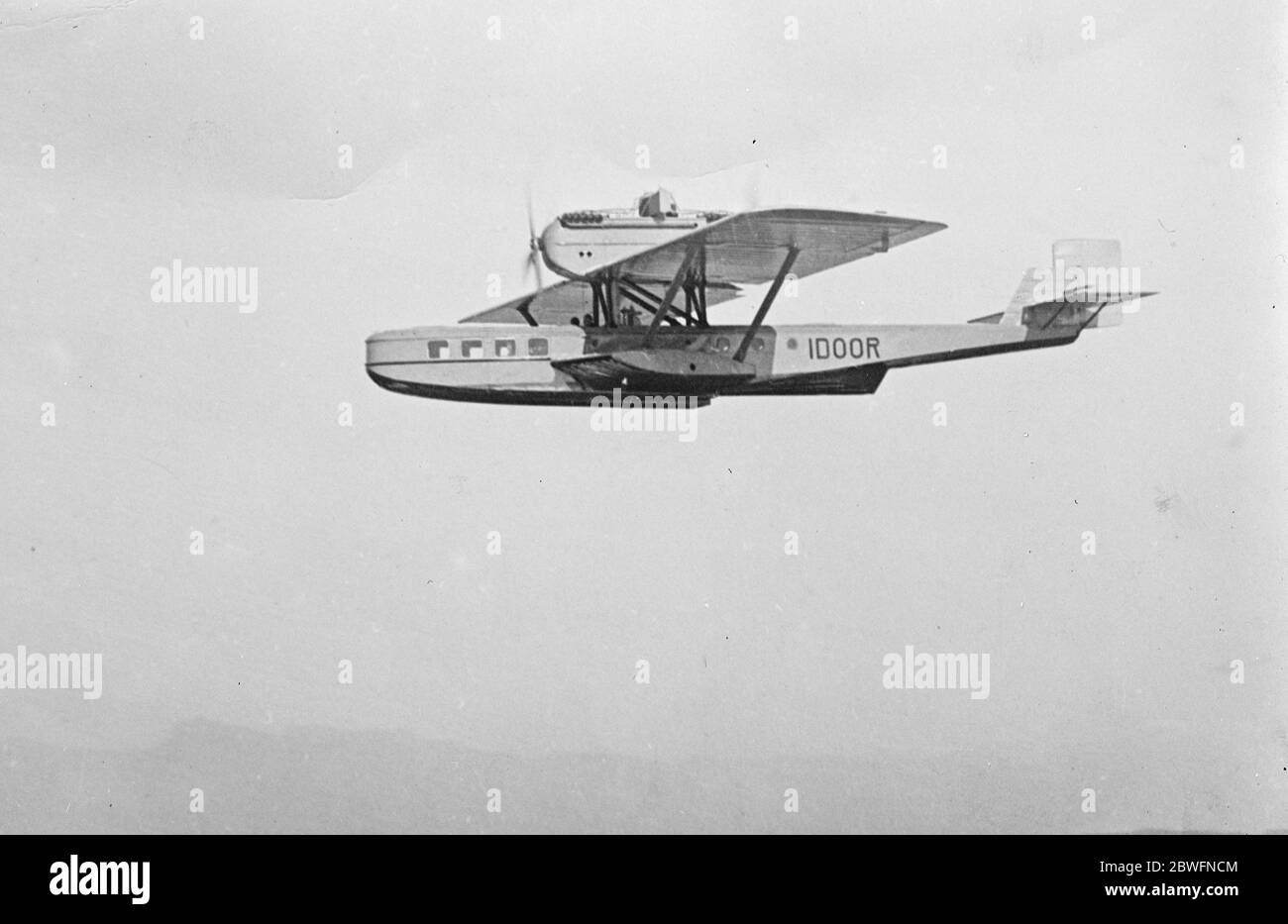 Neue Wasserflugzeuge ein regelmäßiger Wasserflugdienst ist zwischen Rom, Genua und Barcelona zu unterhalten. Das verwendete Hydroplane ist eine Dornier Wall 21 May 1925 Stockfoto