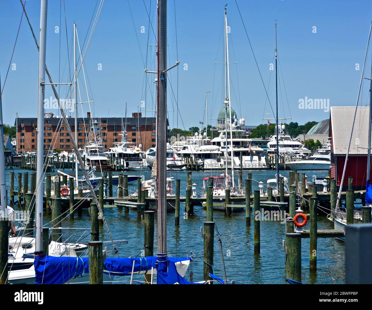 Sanduhr in Annapolis mit Landeshauptstadt im Hintergrund Stockfoto